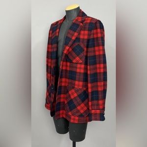 Vintage Pendleton Wool Plaid Jacket Men’s M Blazer red black Shirt